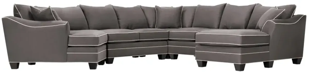 Foresthill 5-pc. Right Hand Facing Sectional Sofa in Suede So Soft Slate by H.M. Richards