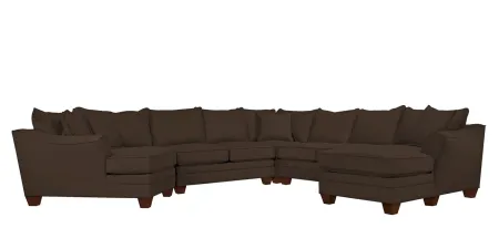 Foresthill 5-pc. Right Hand Facing Sectional Sofa in Suede So Soft Chocolate by H.M. Richards