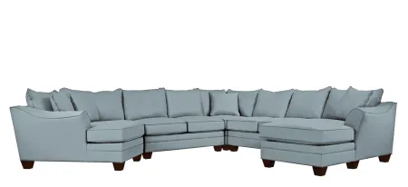 Foresthill 5-pc. Right Hand Facing Sectional Sofa in Suede So Soft Hydra by H.M. Richards