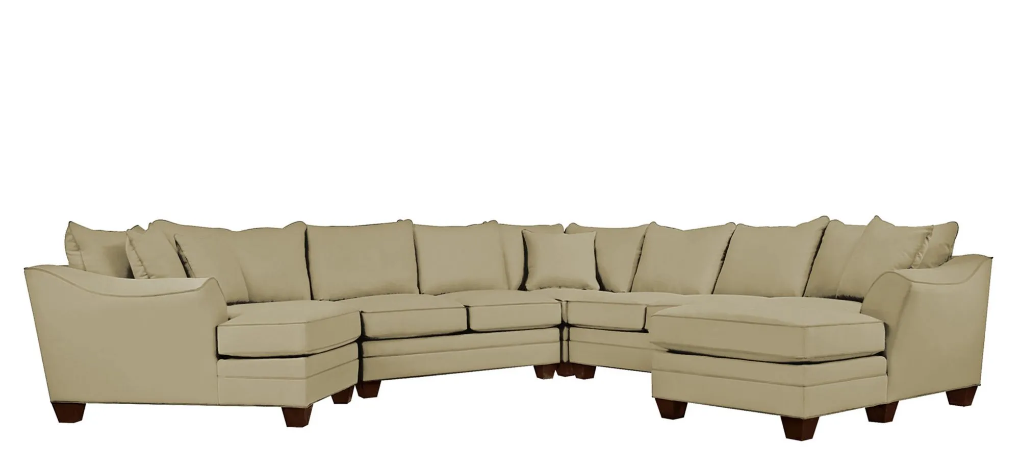 Foresthill 5-pc. Right Hand Facing Sectional Sofa in Suede So Soft Vanilla by H.M. Richards