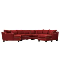 Foresthill 5-pc. Right Hand Facing Sectional Sofa in Suede So Soft Cardinal/Mineral by H.M. Richards