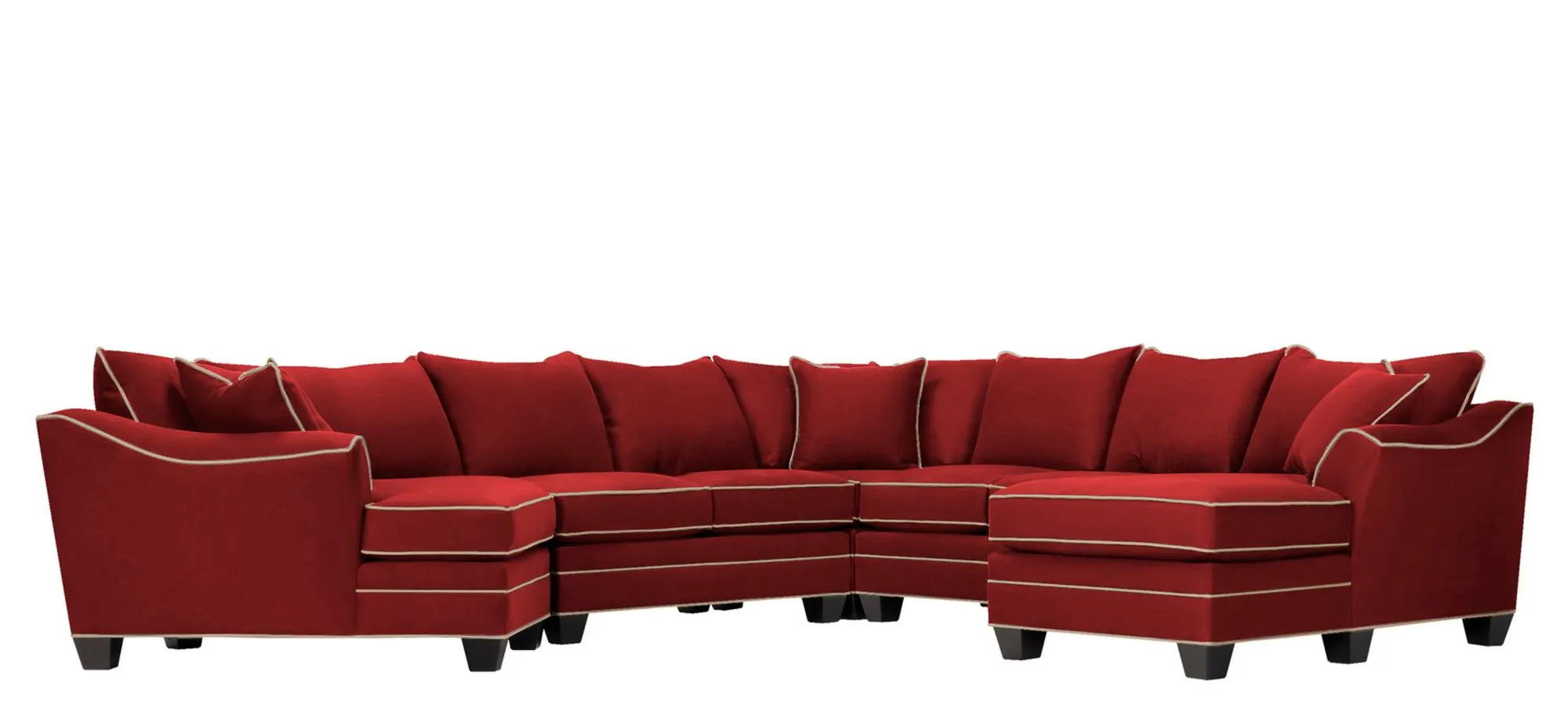 Foresthill 5-pc. Right Hand Facing Sectional Sofa in Suede So Soft Cardinal/Mineral by H.M. Richards