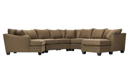 Foresthill 5-pc. Right Hand Facing Sectional Sofa in Suede So Soft Mineral/Slate by H.M. Richards