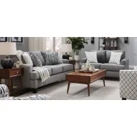 Alphie 2-piece Sofa and Loveseat Set in Macarena Cadet by Fusion Furniture