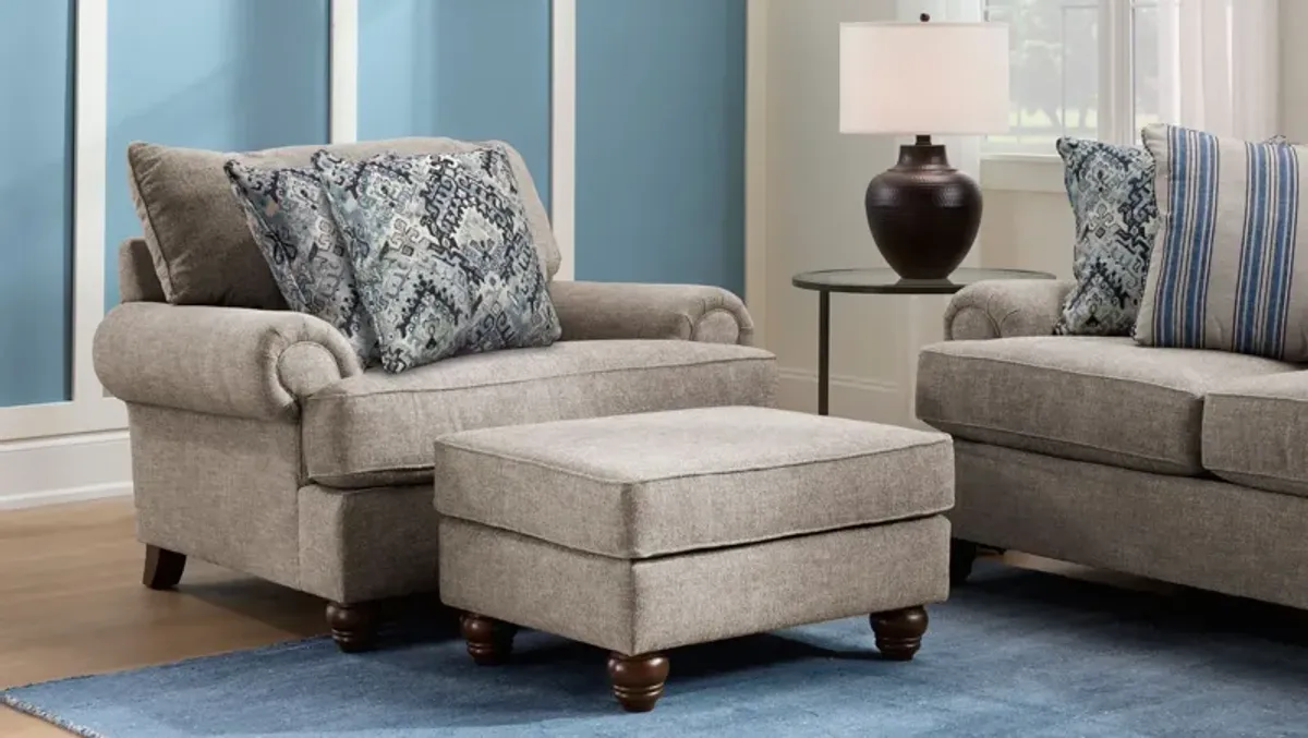 Hargrove Living Room Set in Beige;Blue by Emeraldcraft