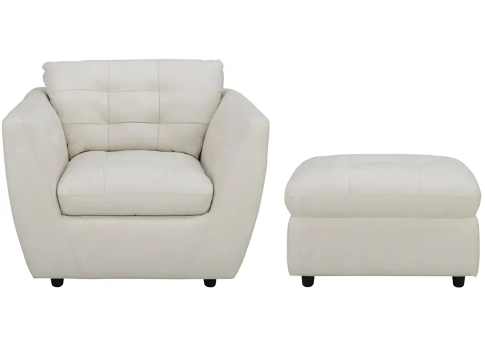 Damar 2-pc. Chair & Ottoman in White by Chateau D'Ax