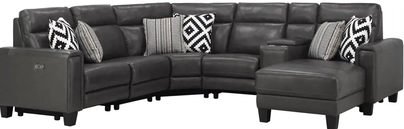 Ace 6-pc. Power Sectional in Charcoal by Bellanest