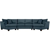 Foresthill 3-pc. Symmetrical Cuddler Sectional Sofa in Suede So Soft Midnight by H.M. Richards