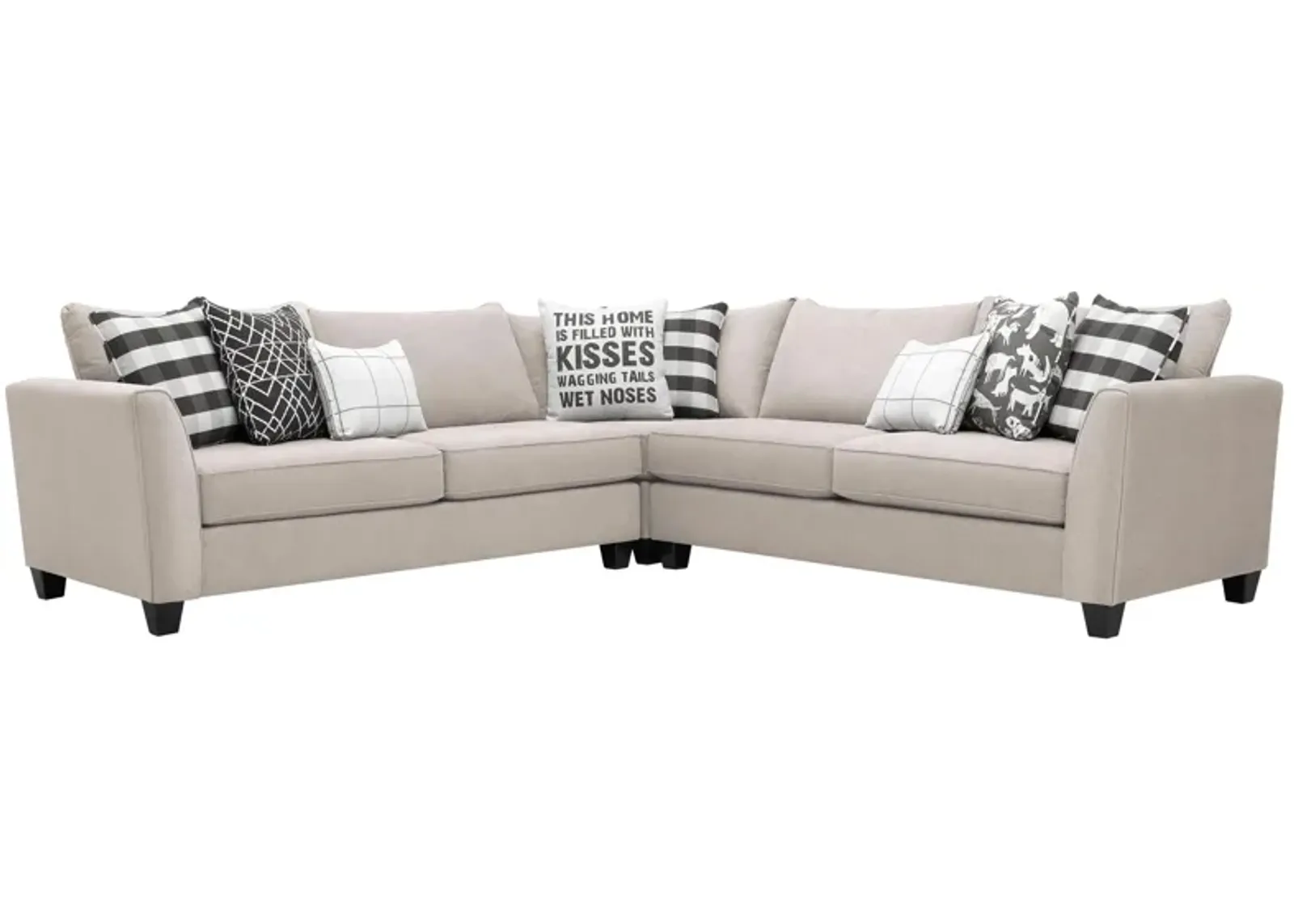 Daine 3-pc. Sectional Sofa in Popstitch Shell by Fusion Furniture