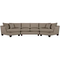 Foresthill 3-pc. Symmetrical Cuddler Sectional Sofa in Suede So Soft Mineral by H.M. Richards