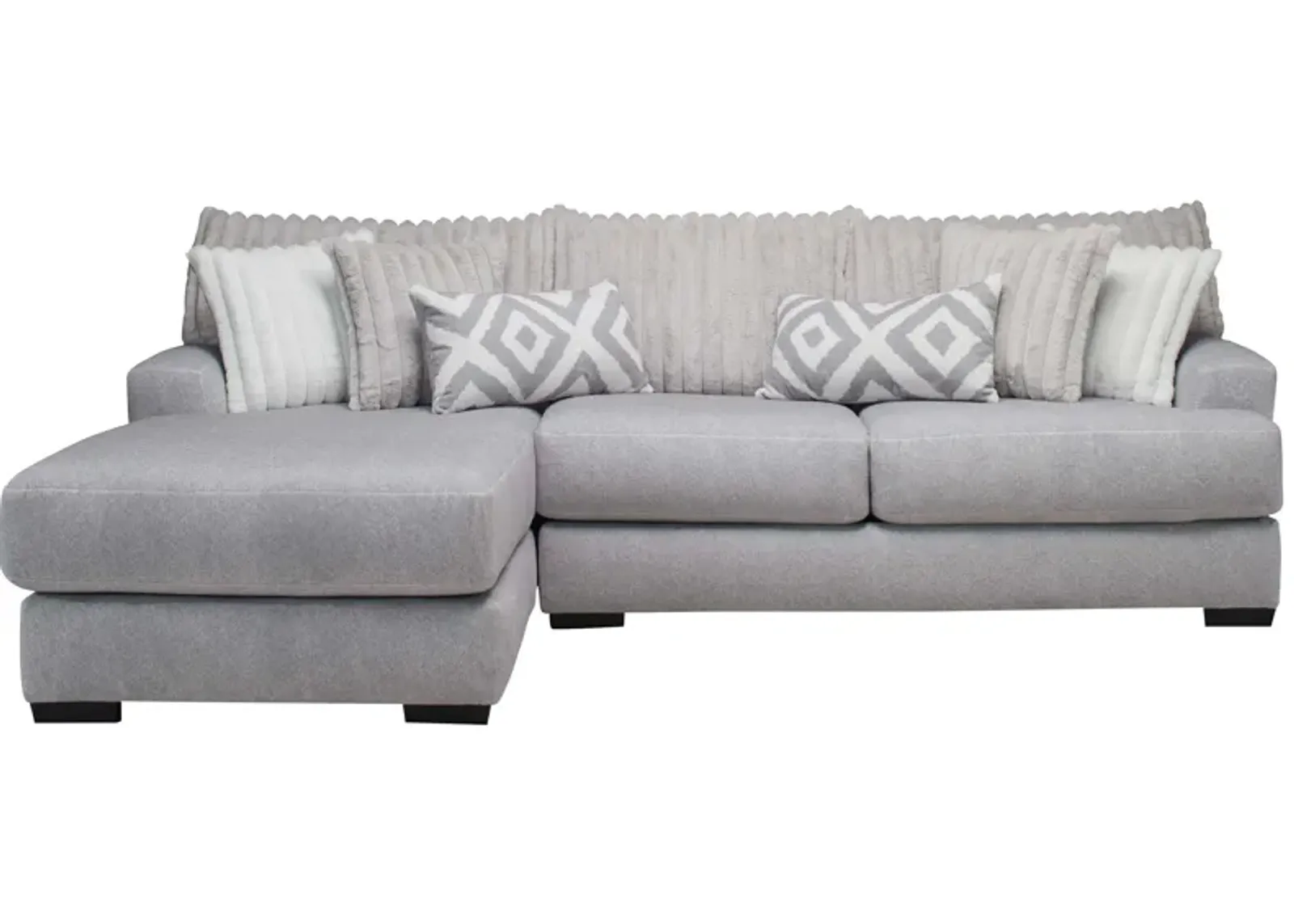 Mondo 2-pc. Sofa Chaise in Tweed Silver by Albany Furniture