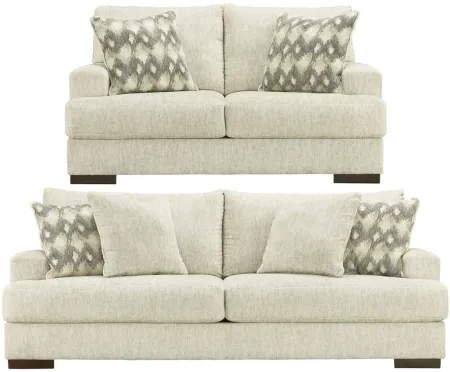 Hillston Chenille Sofa and Loveseat Set in Beige by Ashley Furniture
