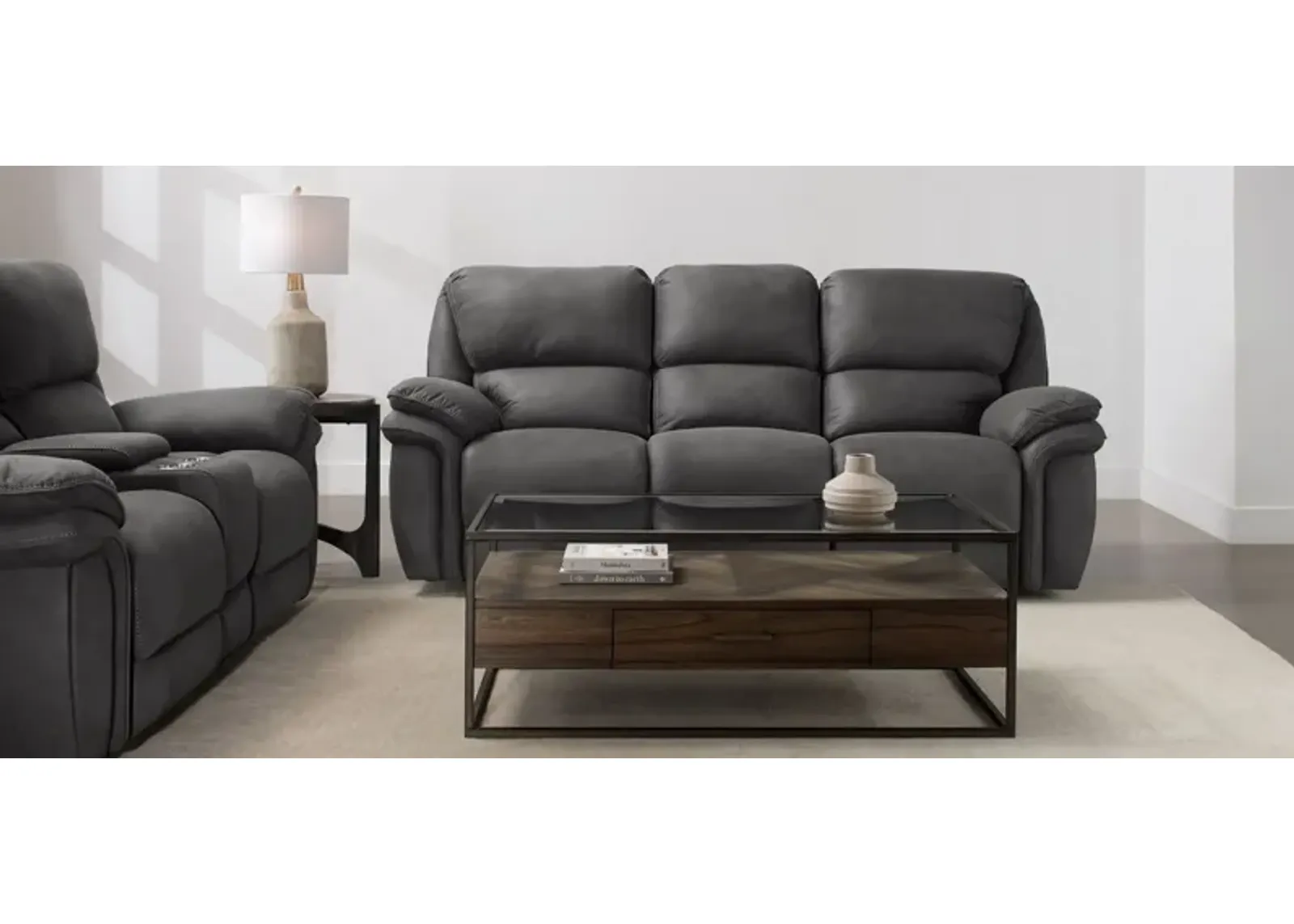 Skye microfiber power reclining sofa sale