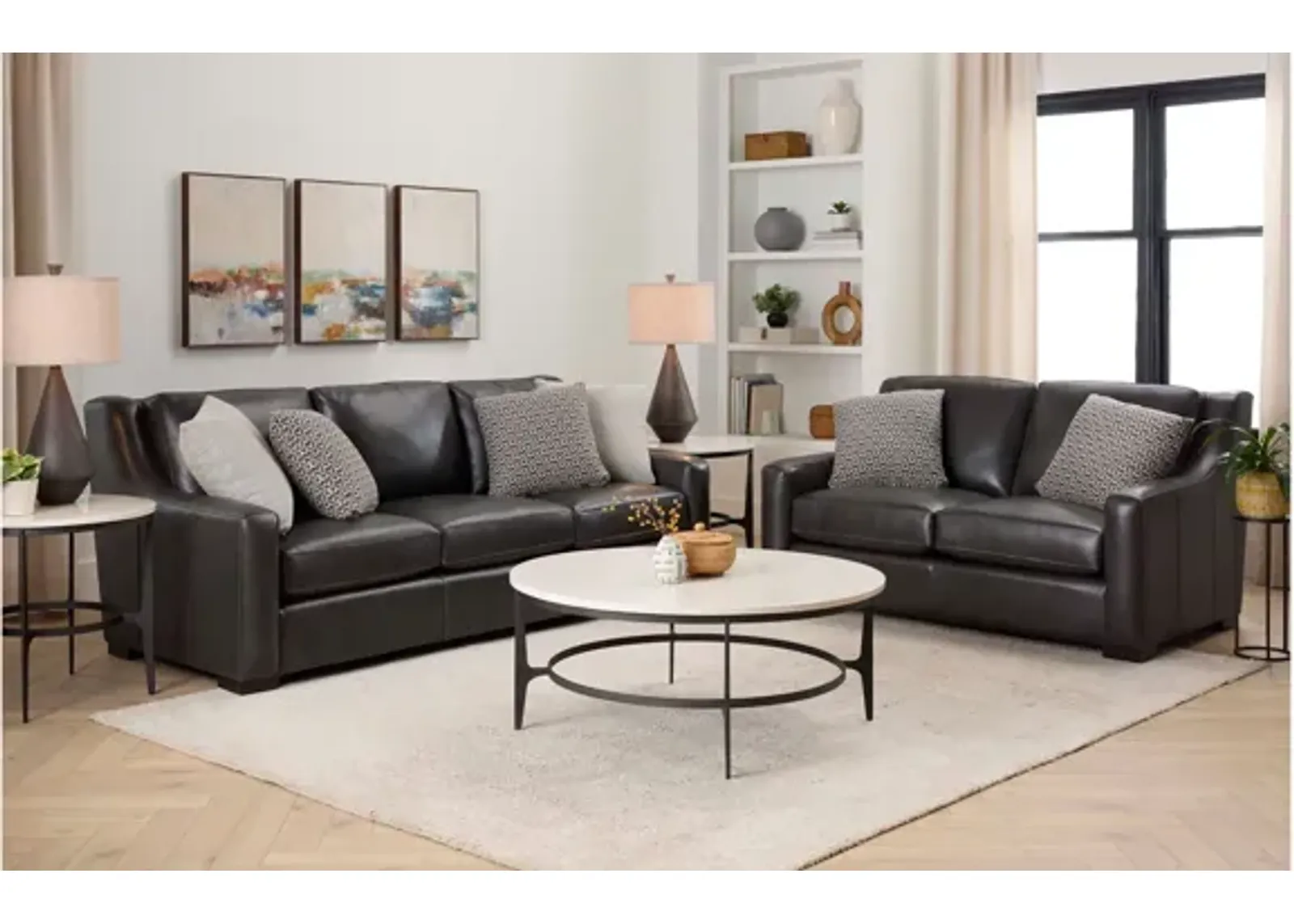 Germain 2-pc. Sofa & Loveseat Set in Charcoal by Bernhardt