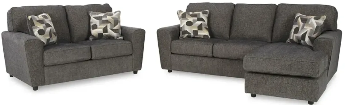 Cascilla Sofa Chaise and Loveseat in Slate by Ashley Furniture