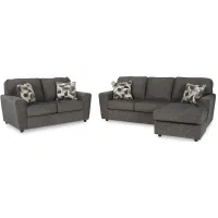 Cascilla Sofa Chaise and Loveseat in Slate by Ashley Furniture