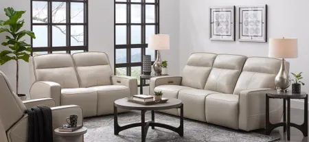Beckett 2-pc. Power Sofa and Loveseat Set in Ivory by Bellanest