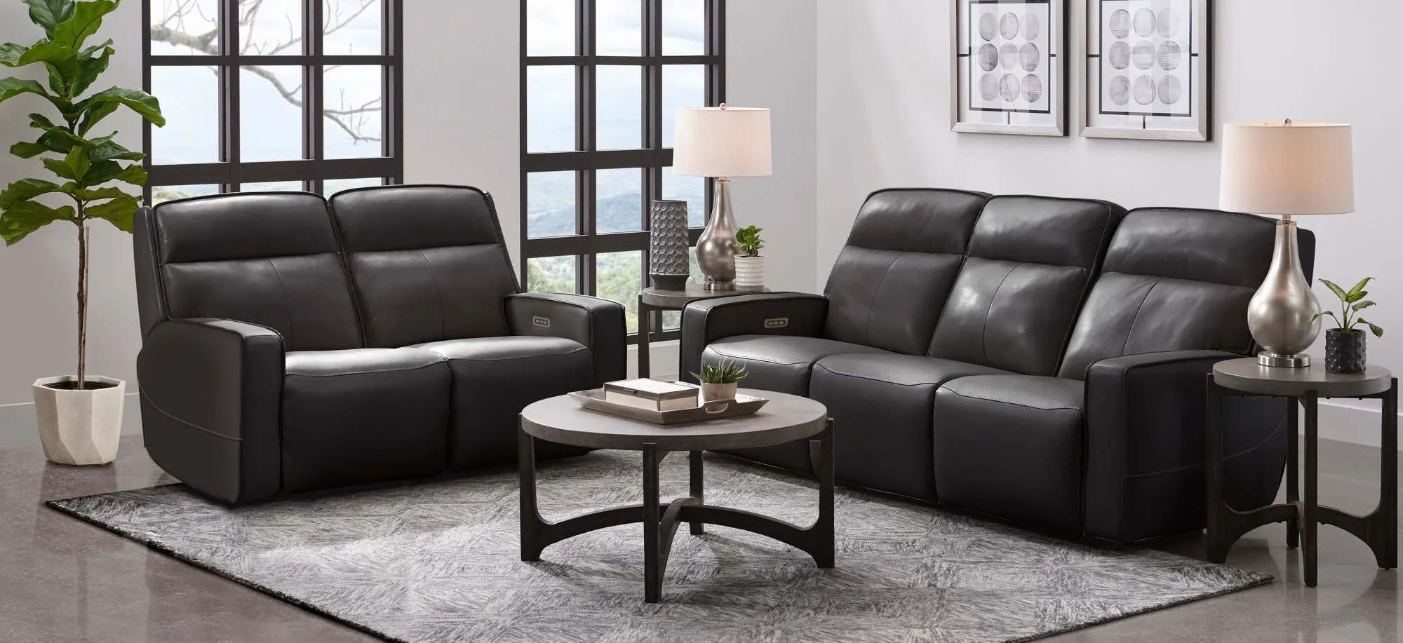 Beckett 2pc.. Power Sofa and Loveseat Set in Gray by Bellanest