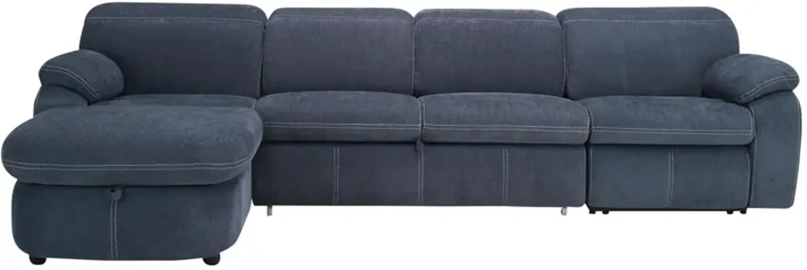 Enbright Microfiber 3-pc. Power-Reclining Sectional w/ Pop-Up Sleeper