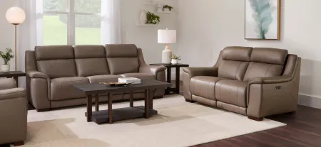Griffith 2-pc. Power Sofa and Loveseat w/Power Headrest in Brown by Bellanest