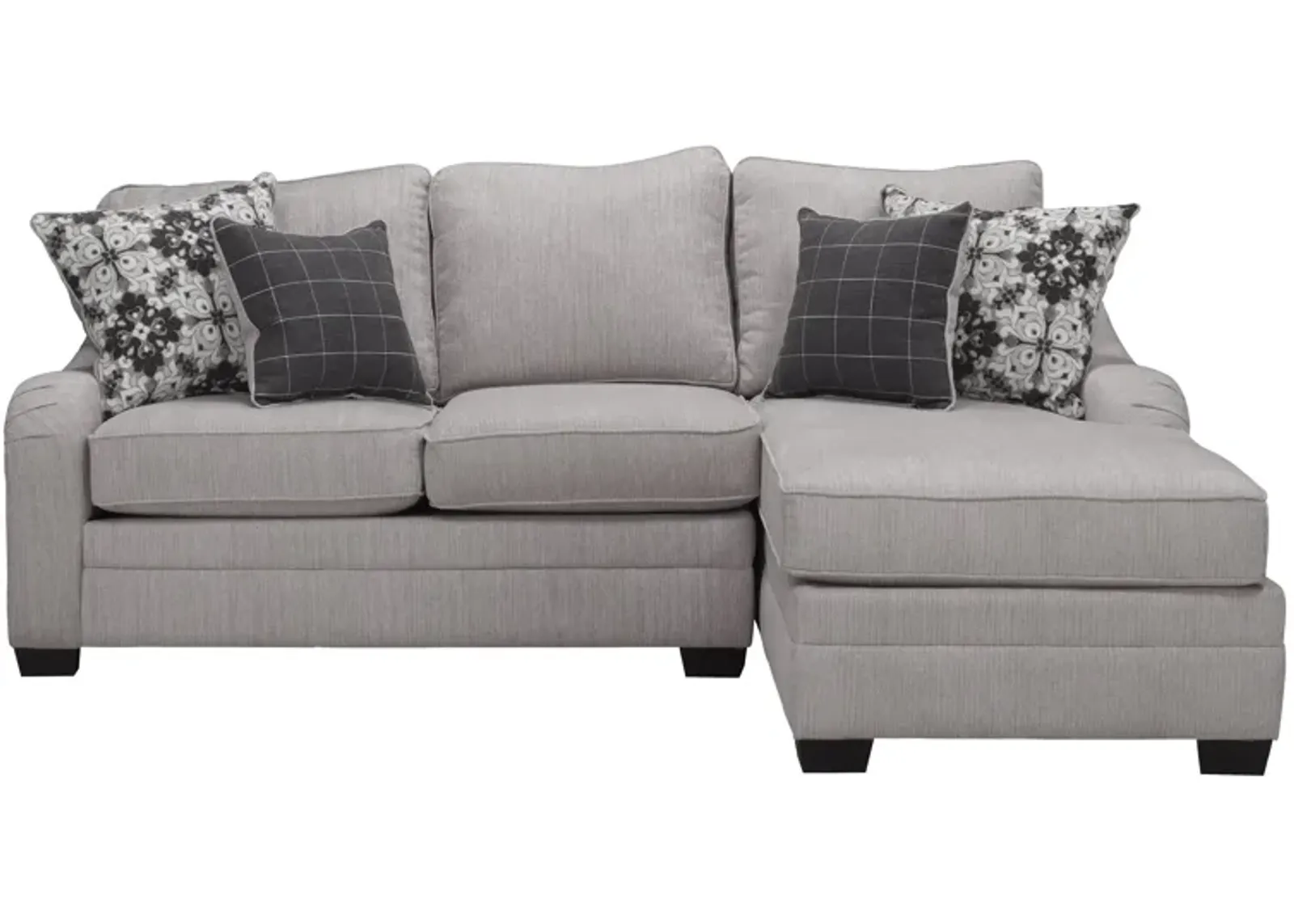 Caid 2-pc. Chenille Sectional in Gray by Flair