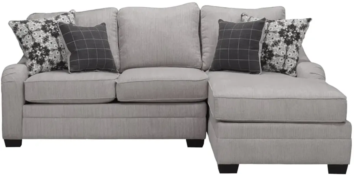 Caid 2-pc. Chenille Sectional in Gray by Flair