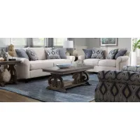 Gemma 2-pc. Sofa and Loveseat Set in Effie Linen by H.M. Richards