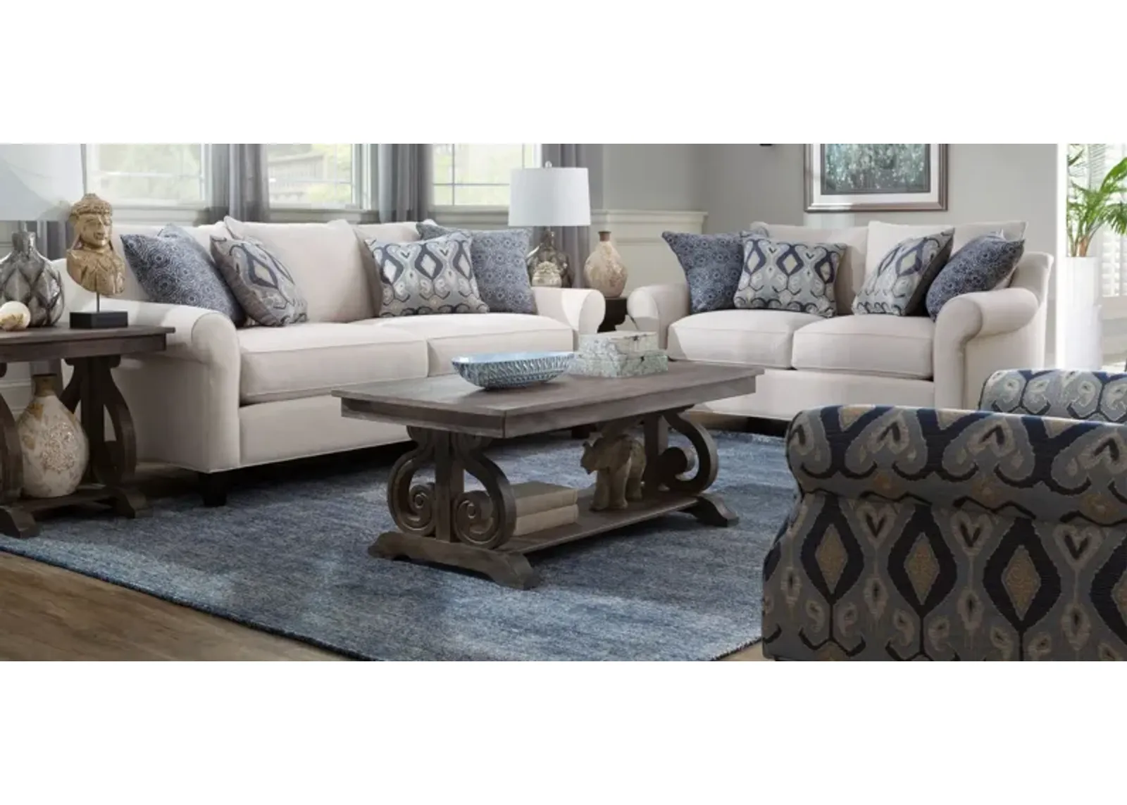 Gemma Living Room Set in Effie Linen by H.M. Richards