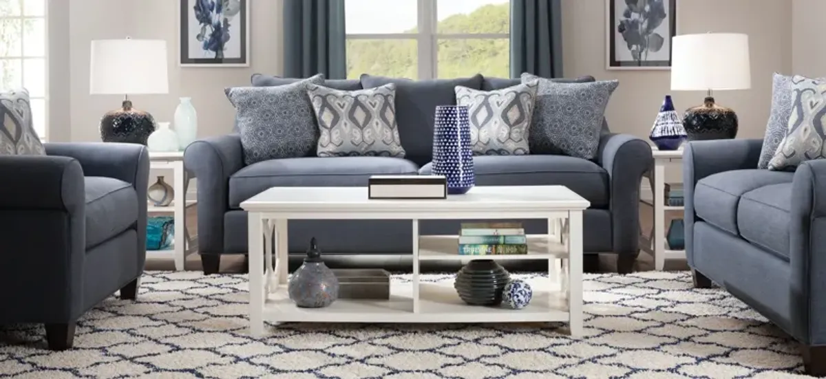 Gemma Living Room Set in Effie Indigo by H.M. Richards