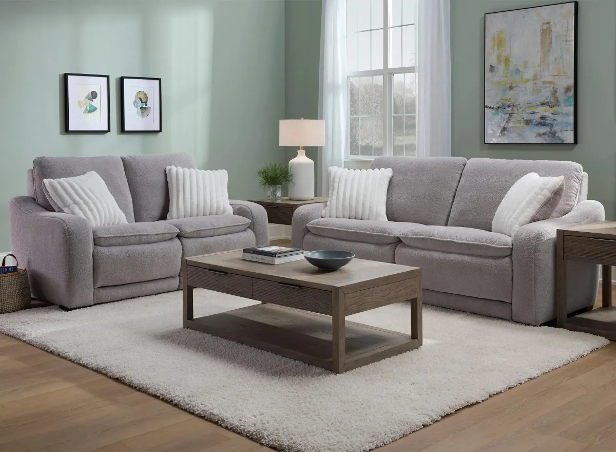 Celine 2-pc. Sofa & Loveseat Set in Bliss Gray by Bellanest