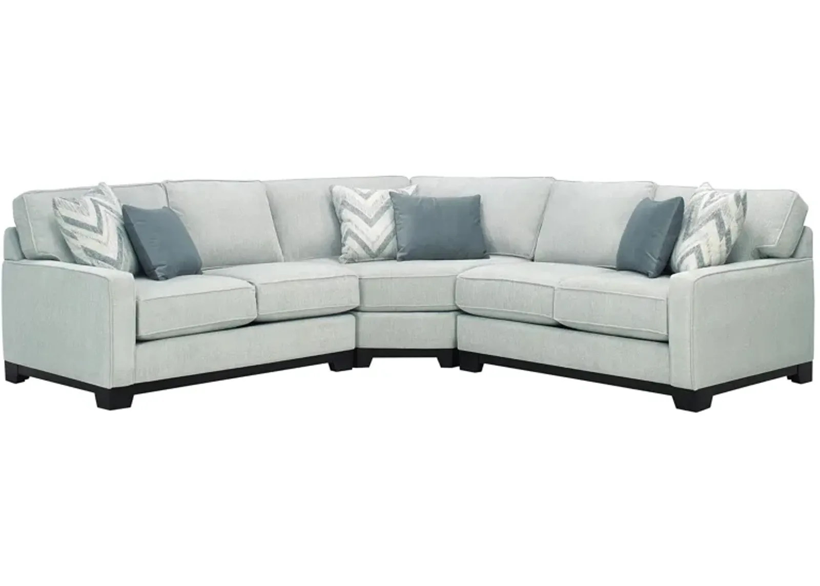 Arlo 3-pc. Sectional Sofa in Suede Dove by Jonathan Louis