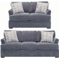 Sansa 2-pc.. Sofa and Loveat in Bianca Prussian by Jonathan Louis