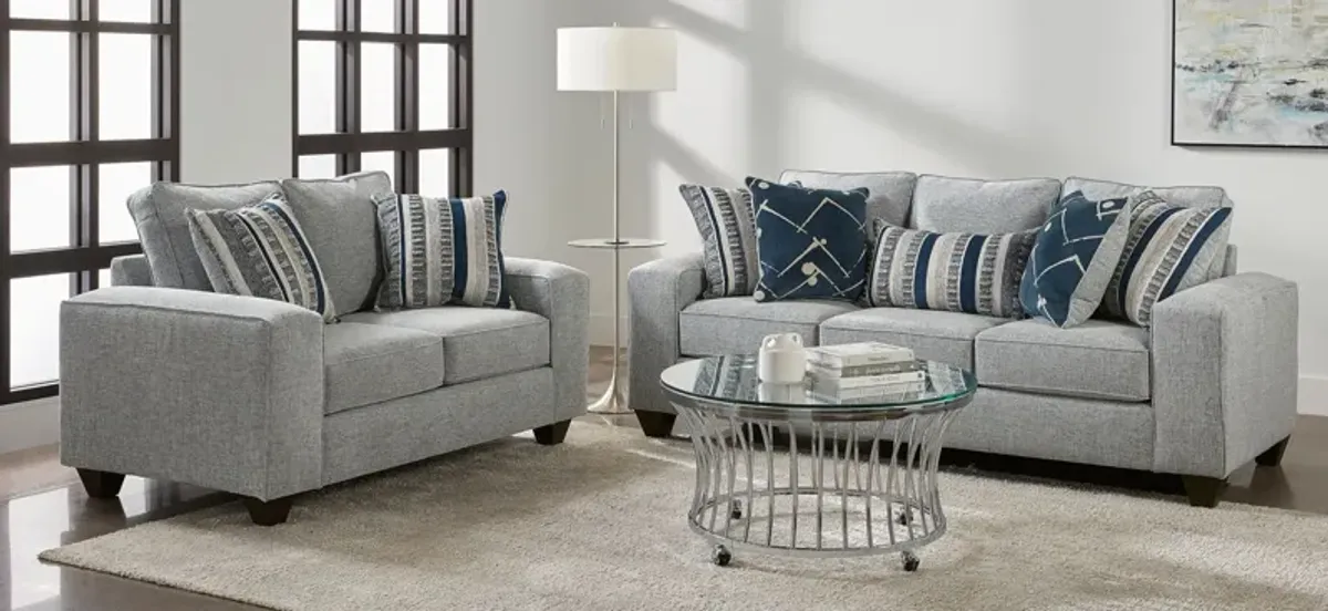 Alston 2-pc. Sofa & Loveseat Set in Blue by Albany Furniture