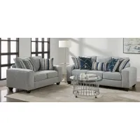 Alston Chenille 2-pc. Sofa and Loveseat Set in Blue by Albany Furniture