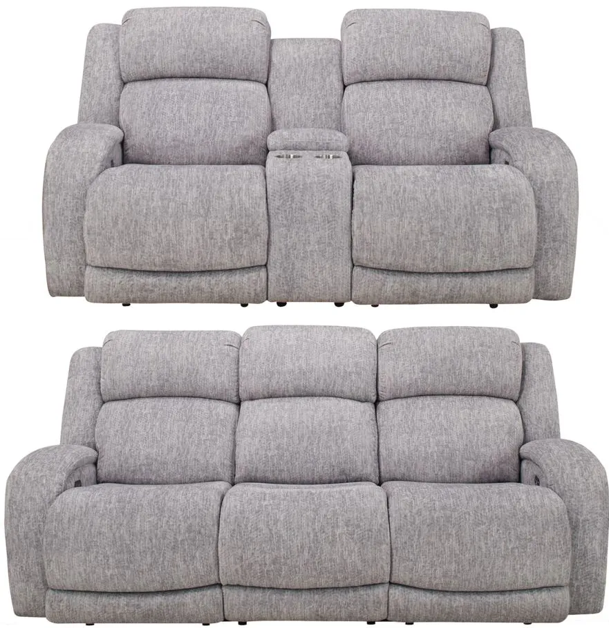 Zane 2-pc. Power Sofa and Console Loveseat Set in Gray by Bellanest