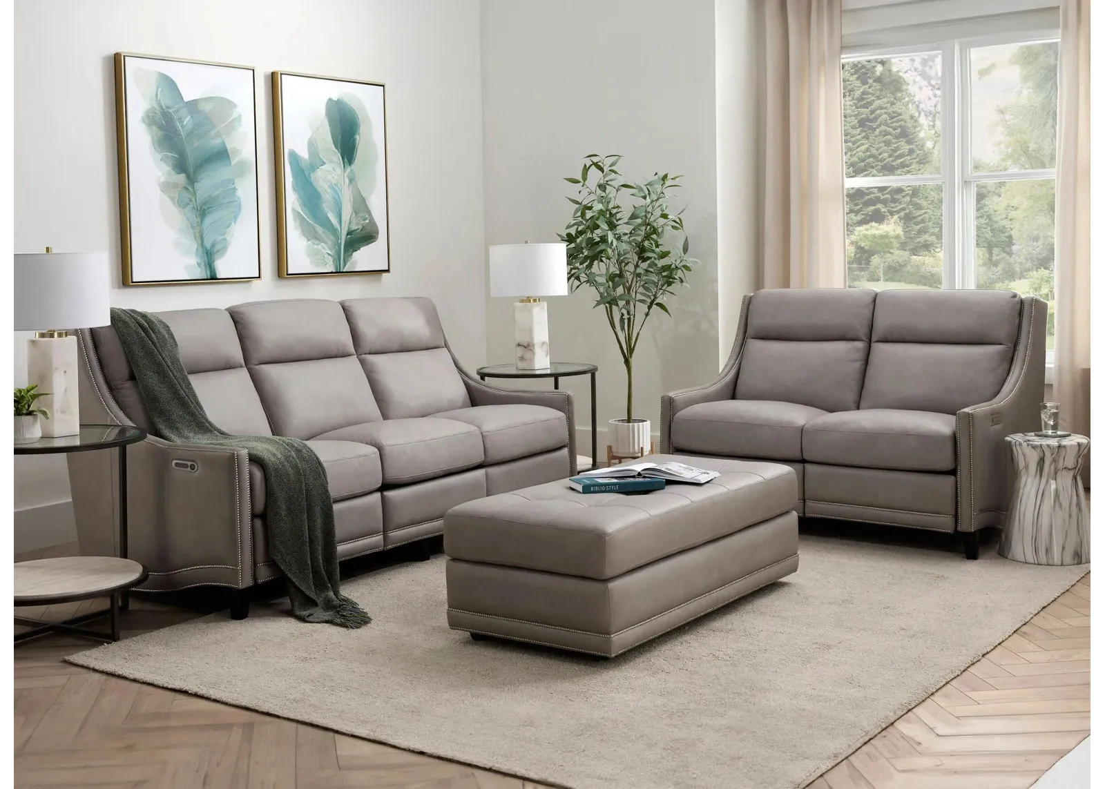 Sebastian 2-pc. Sofa & Loveseat Set in Gray by Bernhardt