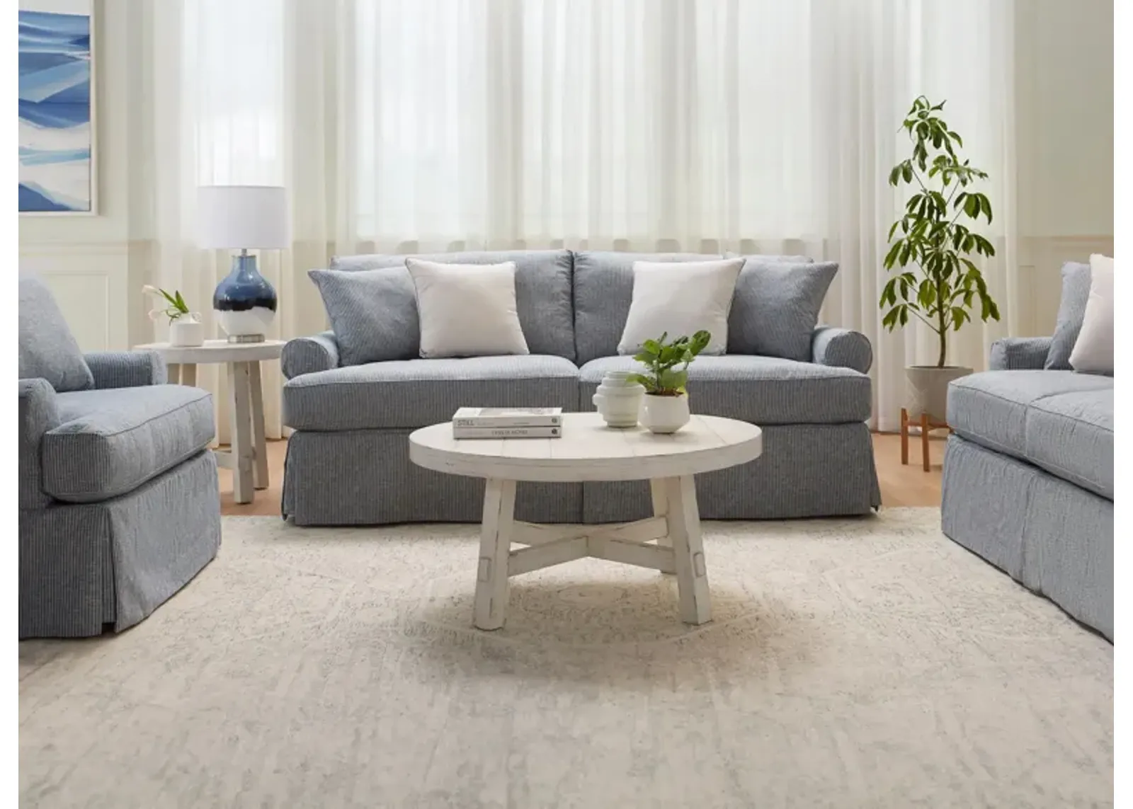 Lakeside Living Room Set in Denim by H.M. Richards