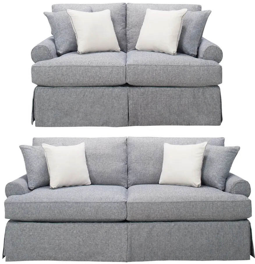 Lakeside 2-pc. Sofa and Loveseat in Denim by H.M. Richards