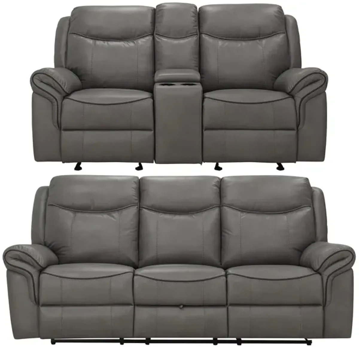 Ross 2-pc. Reclining Sofa And Loveseat Set in Gray by Bellanest