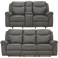 Ross 2-pc.. Reclining Sofa and Loveseat Set in Gray by Bellanest