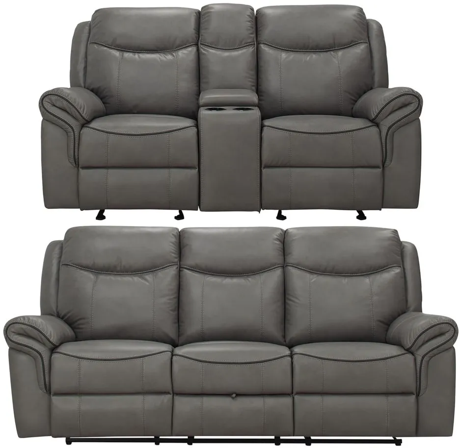 Ross 2-pc. Reclining Sofa and Loveseat Set in Gray by Bellanest