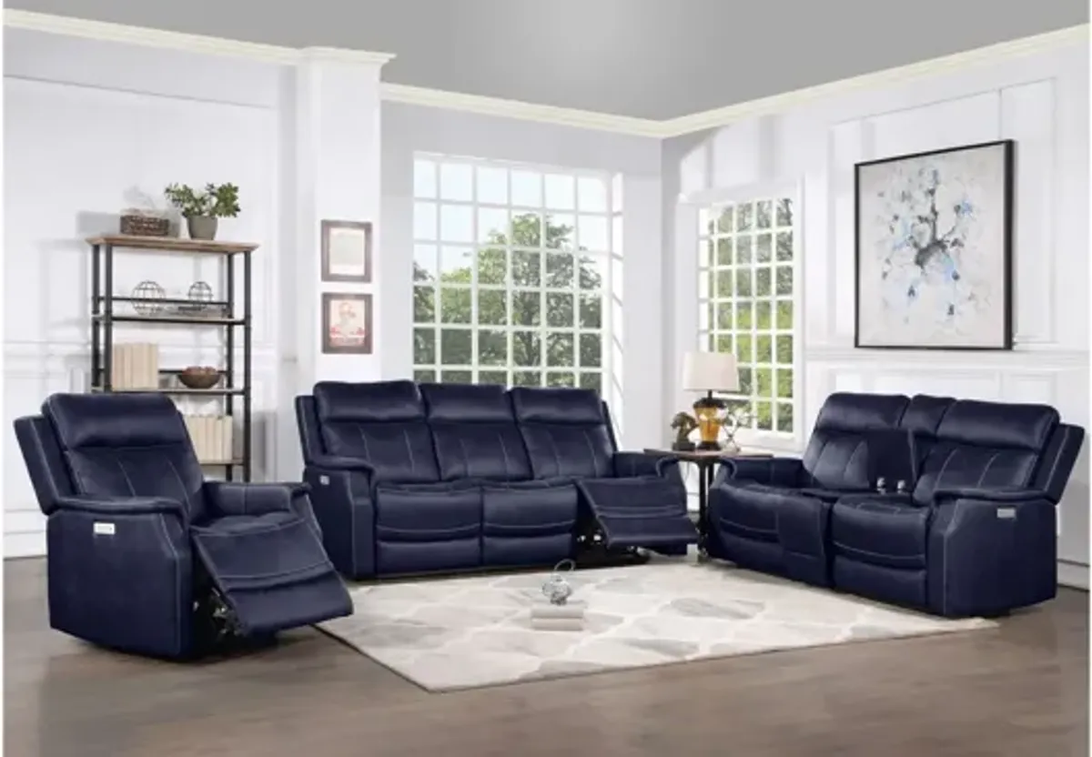 Valencia 3-pc. Sofa, Loveseat, & Recliner Set in Ocean by Steve Silver Co.