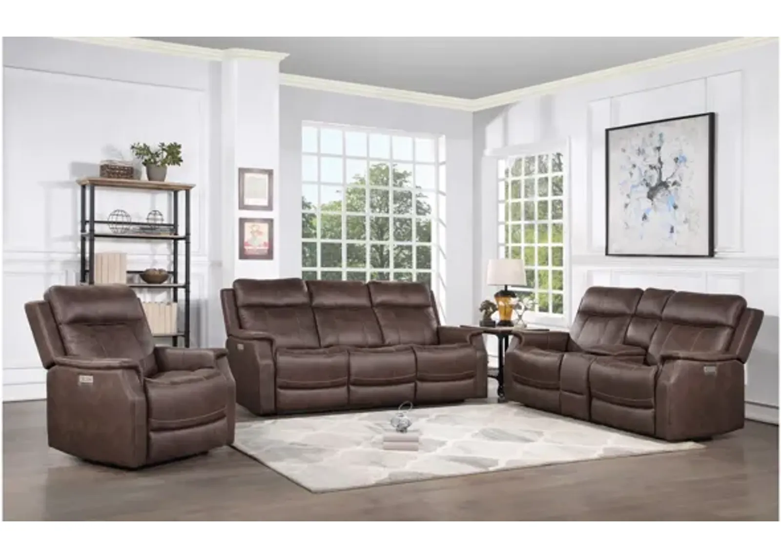 Valencia 3-pc. Sofa, Loveseat, & Recliner Set in Walnut by Steve Silver Co.