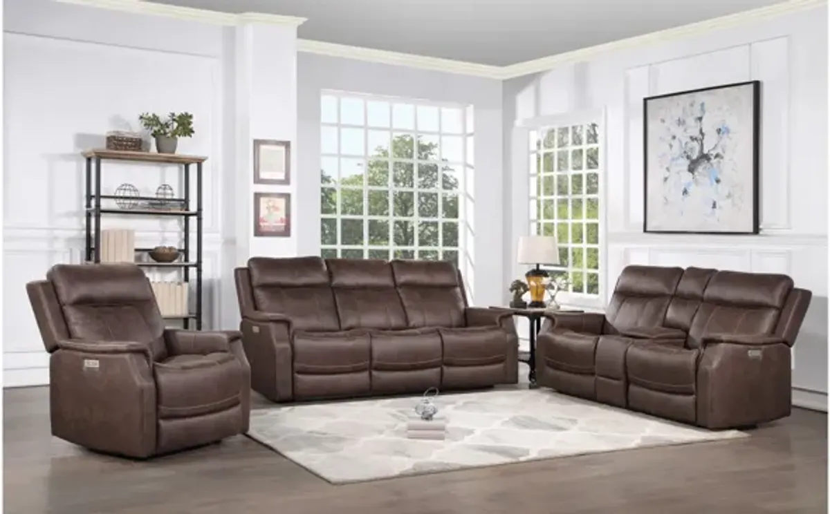 Valencia 3-pc. Sofa, Loveseat, & Recliner Set in Walnut by Steve Silver Co.