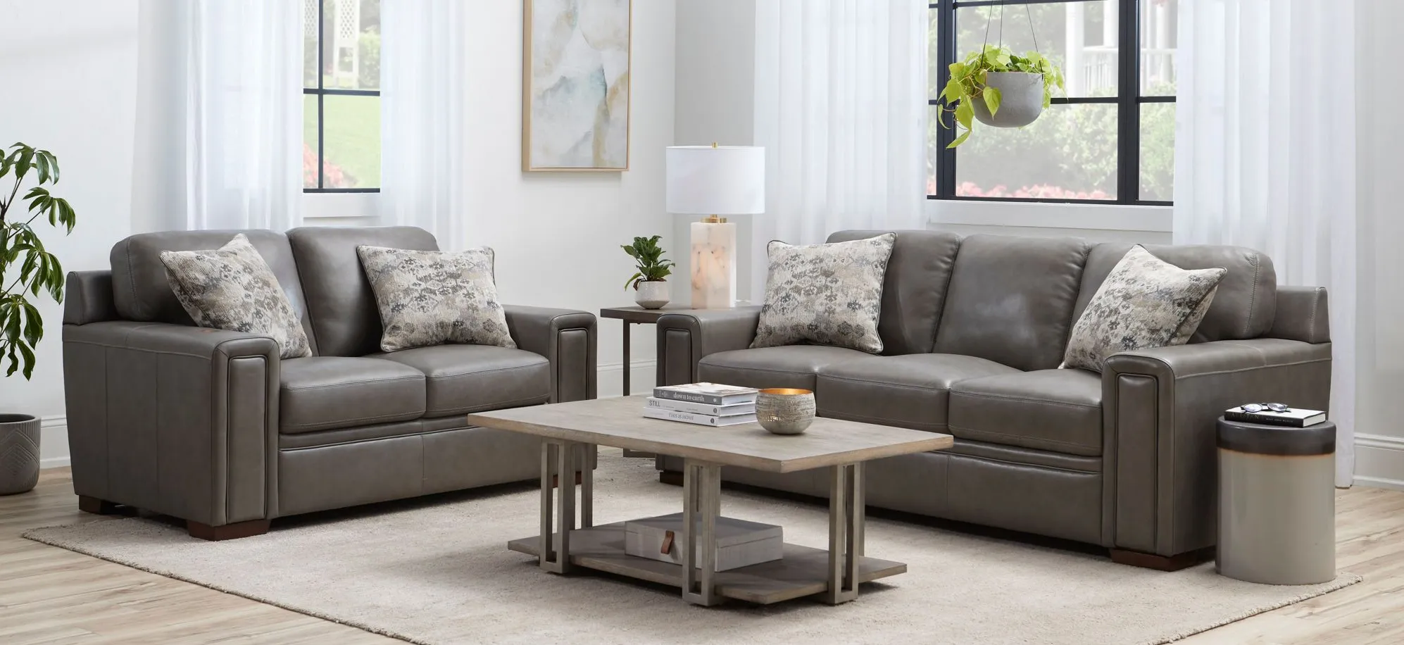 Warren Living Room Set in Gray by Bellanest