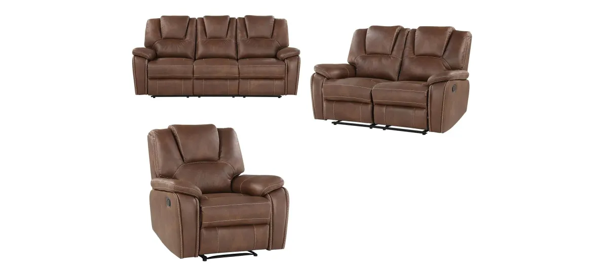 Katrine Reclining Sofa, Loveseat and Chair Set