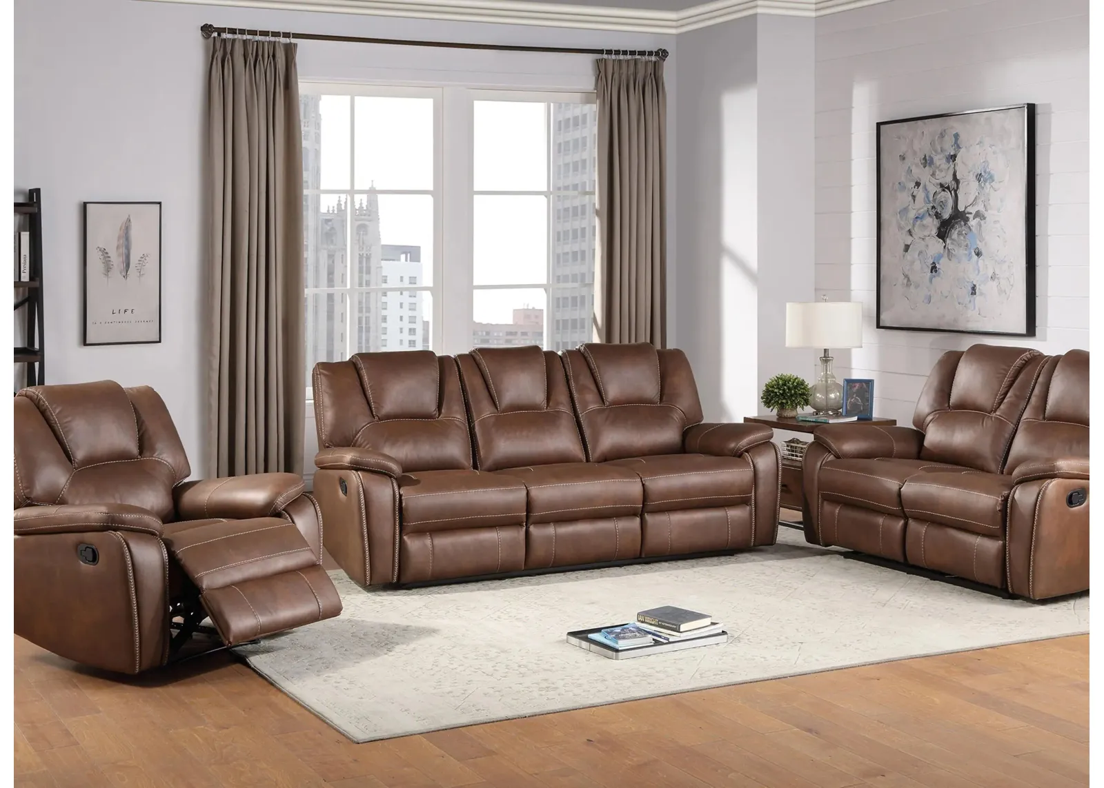 Katrine Reclining Sofa, Loveseat and Chair Set