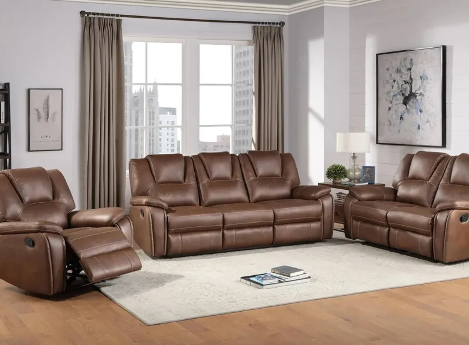 Katrine Reclining Sofa, Loveseat and Chair Set