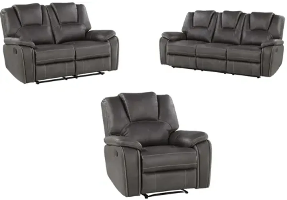 Katrine Reclining Sofa, Loveseat and Chair Set