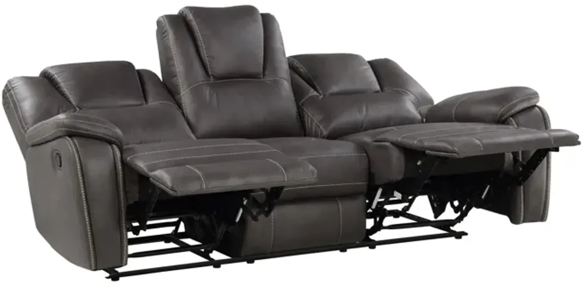 Katrine Reclining Sofa, Loveseat and Chair Set in Charcoal by Steve Silver Co.